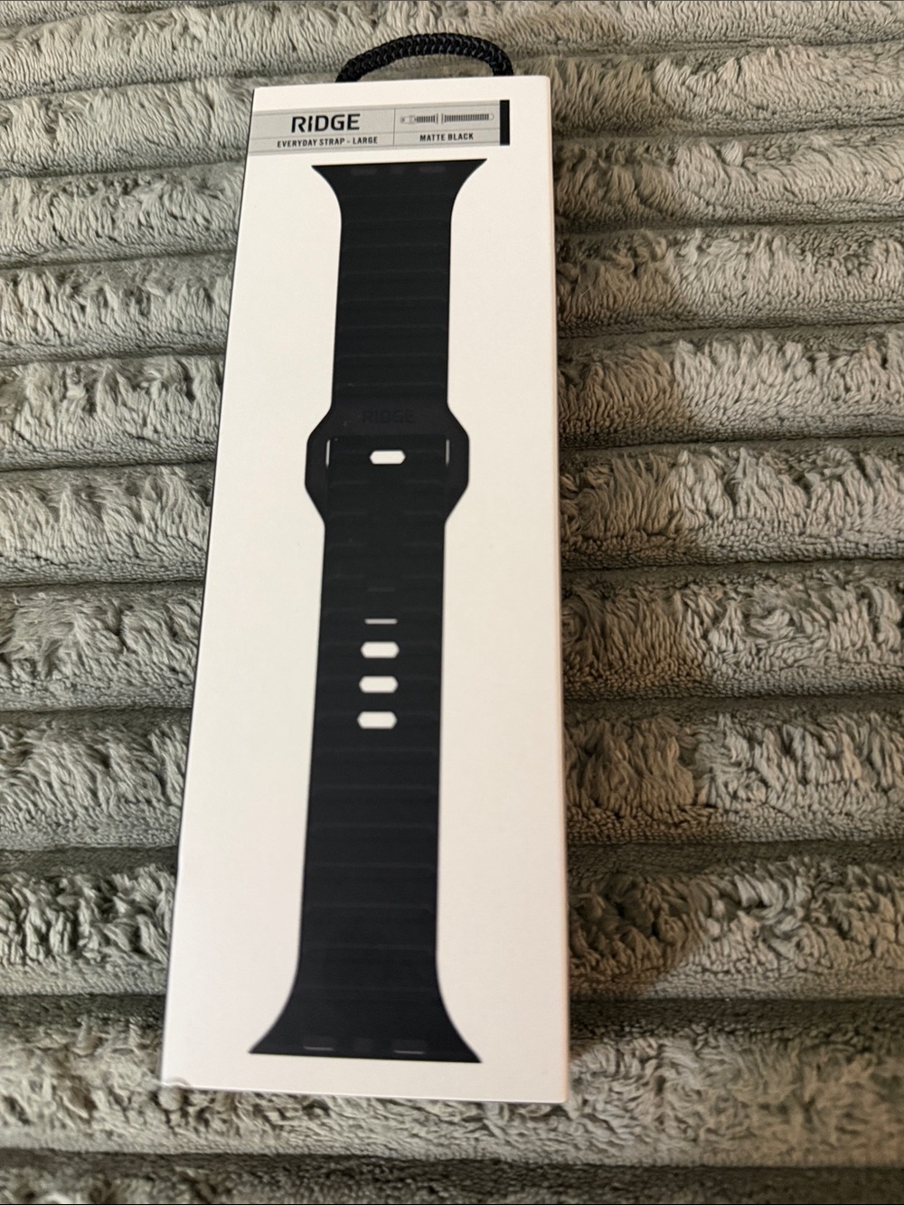 Ridge Matte Black Silicone Apple Watch Strap - Large